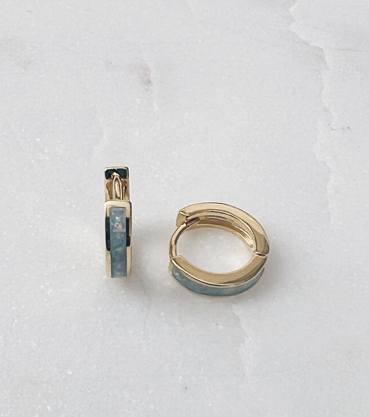 Gold Opal Huggie Hoops + More Options