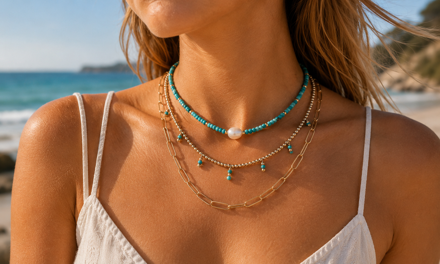 Beaded Dangles Choker Necklace + More Colors
