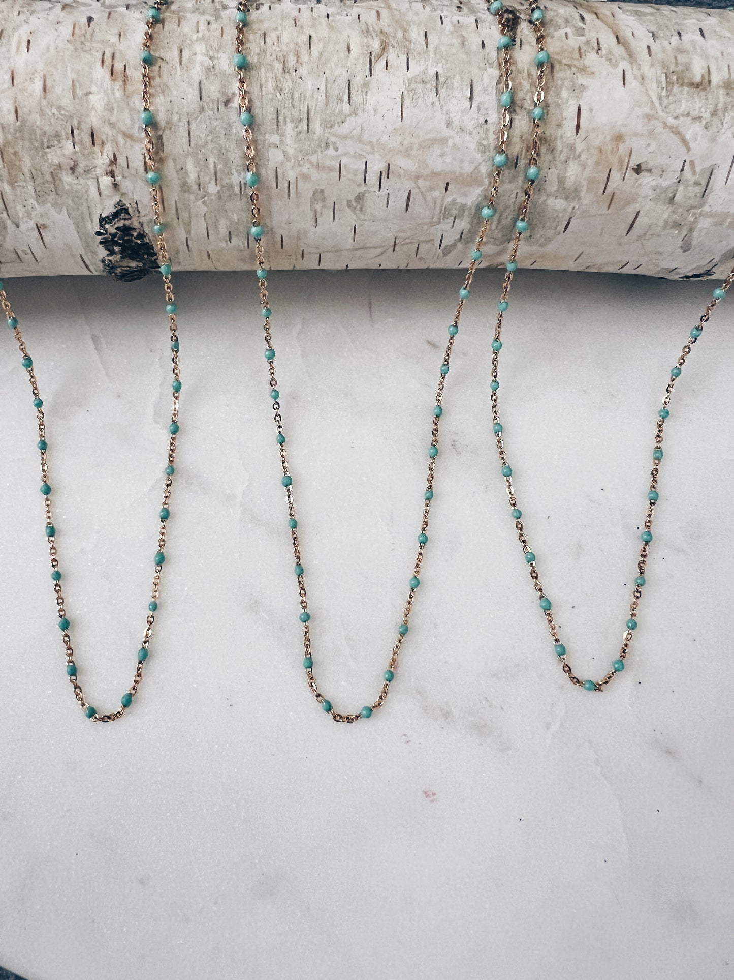14k Gold Filled Dotted Enamel Bead Necklace + More Colors