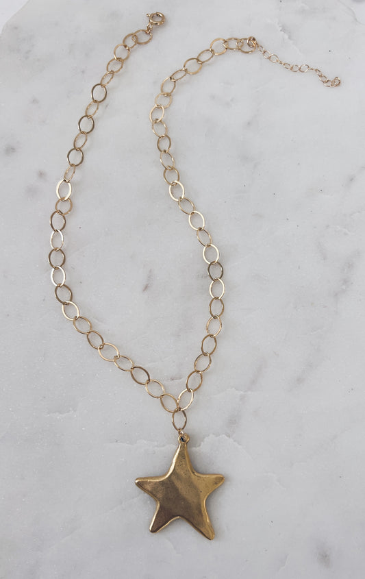 Gold Super Star Necklace