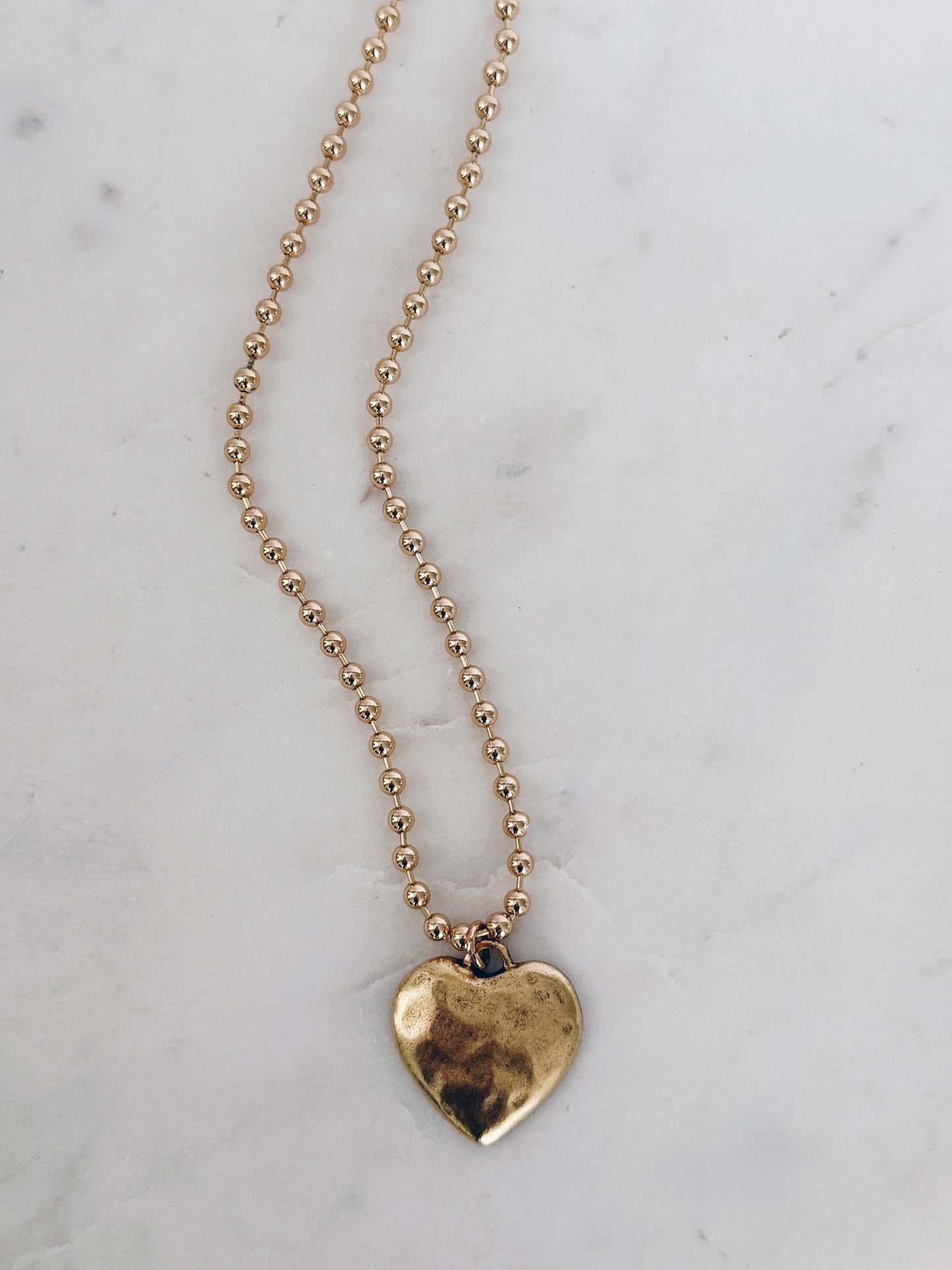 Gold Beaded Heart Necklace + More Options