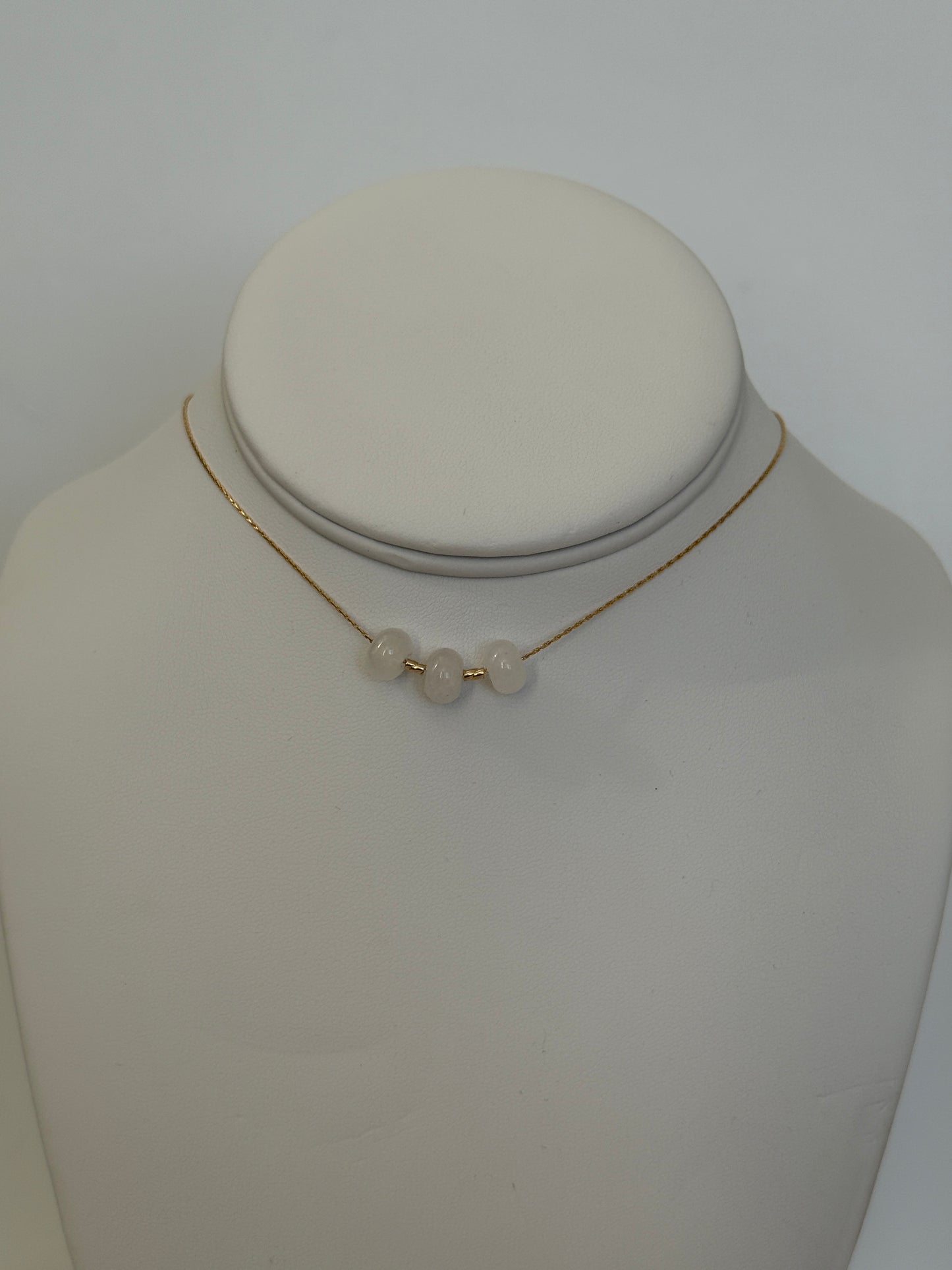 14k Gold Filled Dainty Silk Chain Necklace w/Gemstones + More Options