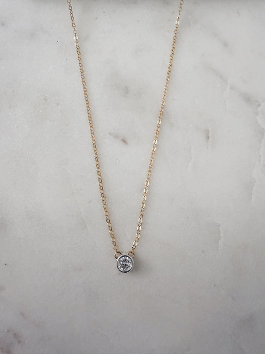 Dainty CZ Solitaire Necklace + More Options