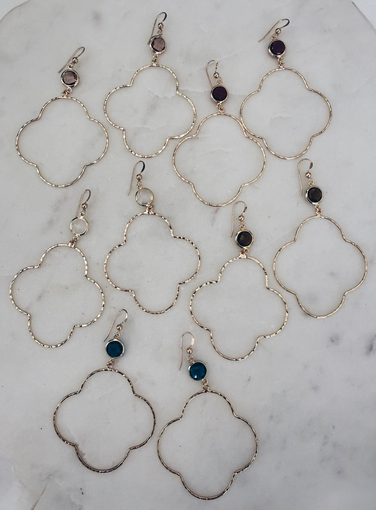 Luxe Gold Clover Hammered Earrings + More Colors