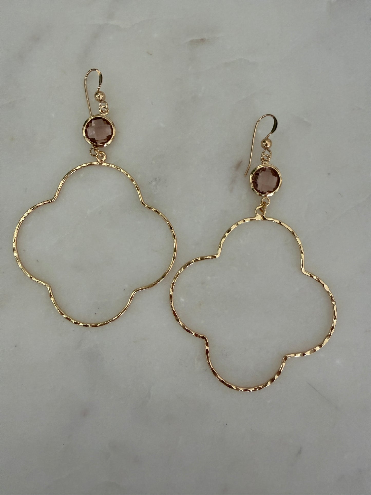 Luxe Gold Clover Hammered Earrings + More Colors