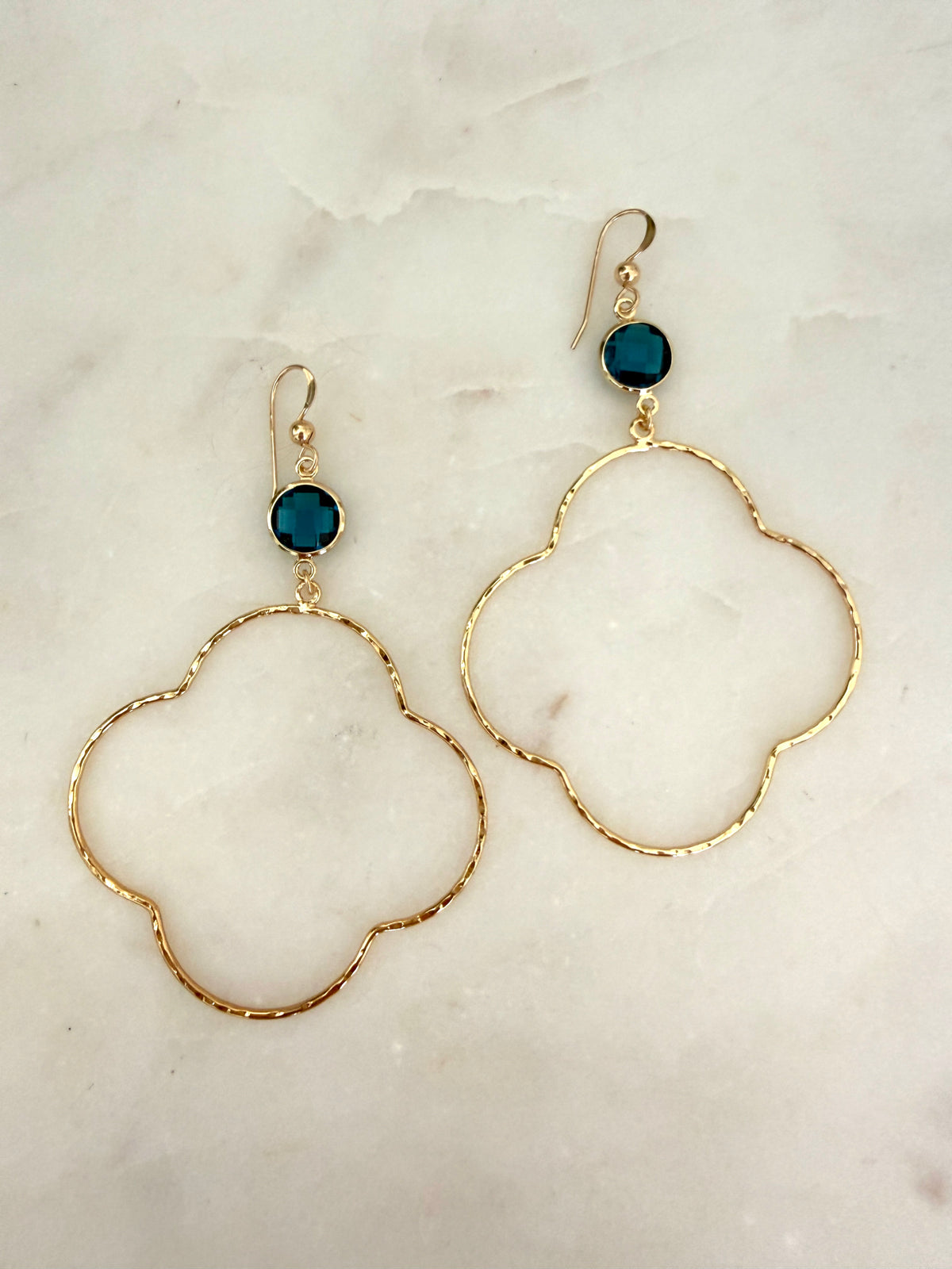 Luxe Gold Clover Hammered Earrings + More Colors