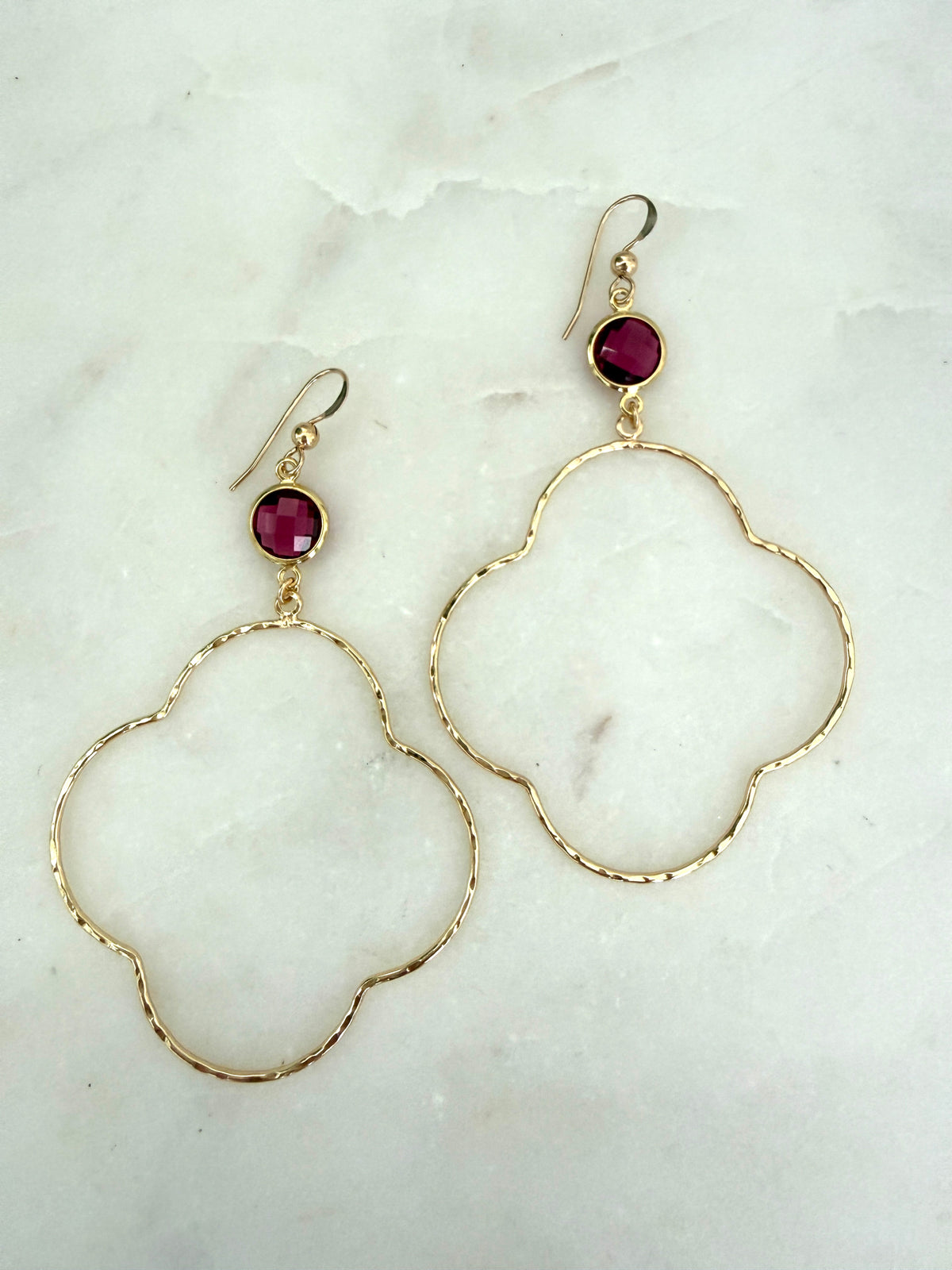 Luxe Gold Clover Hammered Earrings + More Colors
