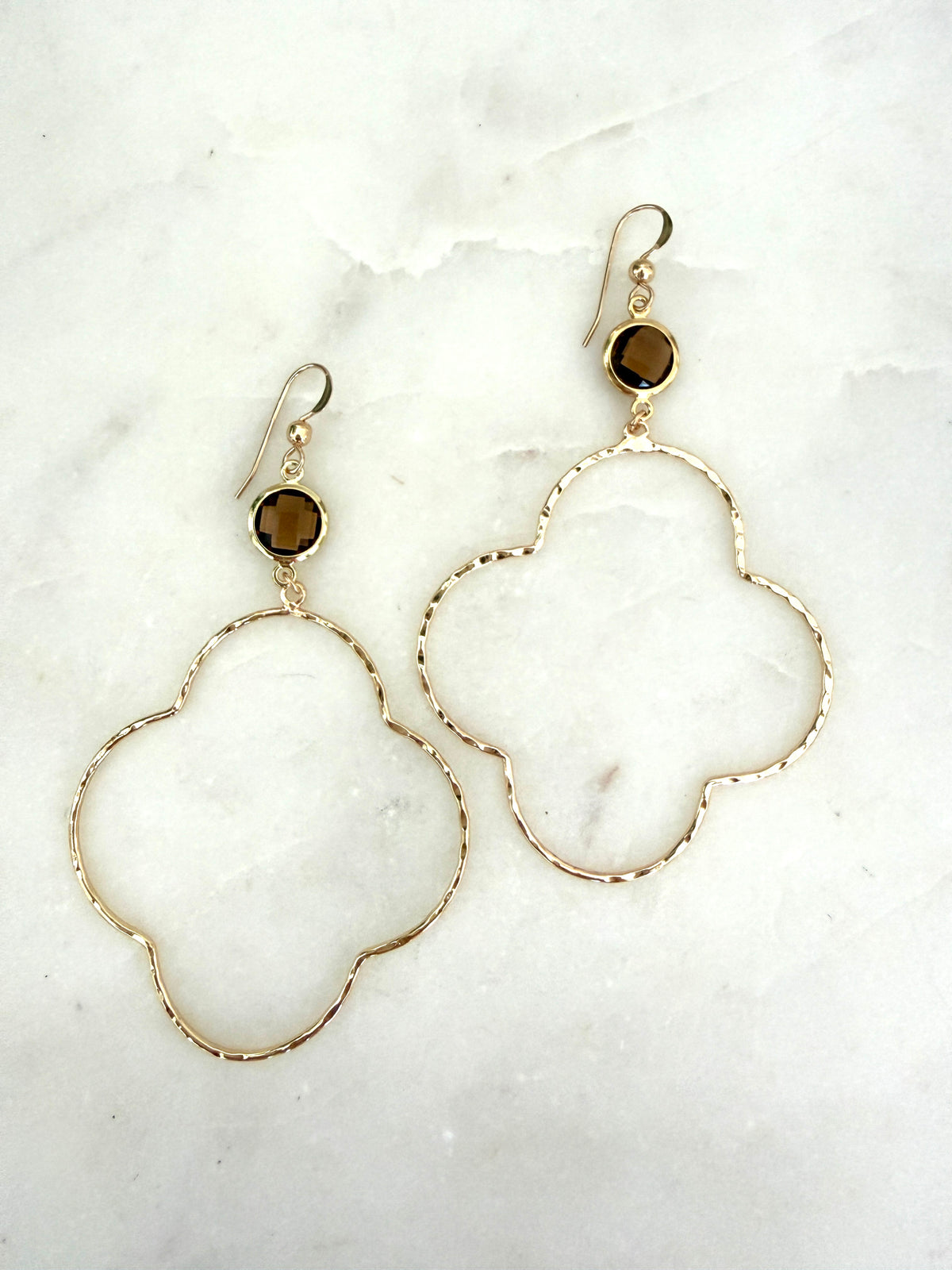 Luxe Gold Clover Hammered Earrings + More Colors