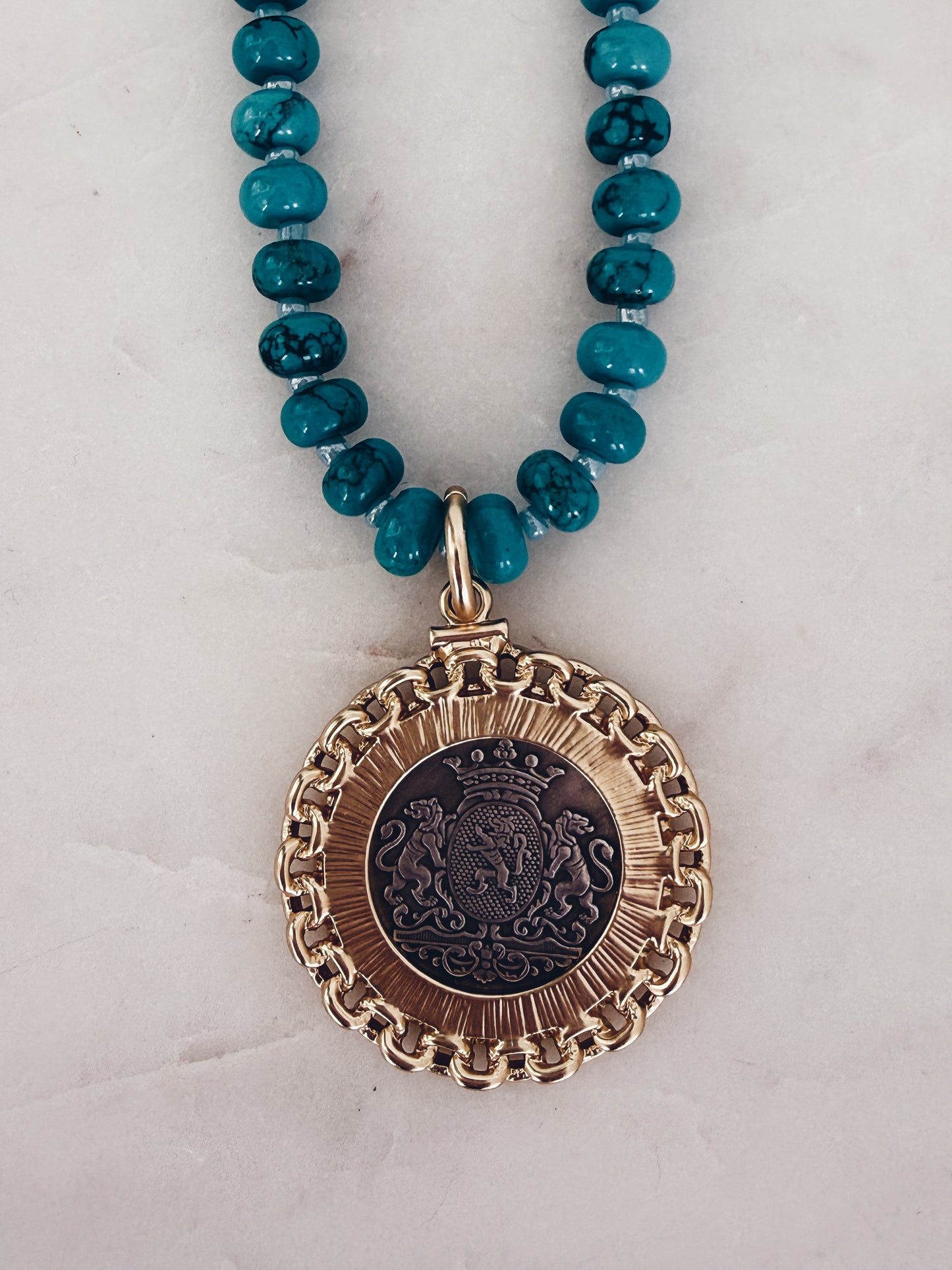 Turquoise Horse Medallion Necklace | Heritage Rider