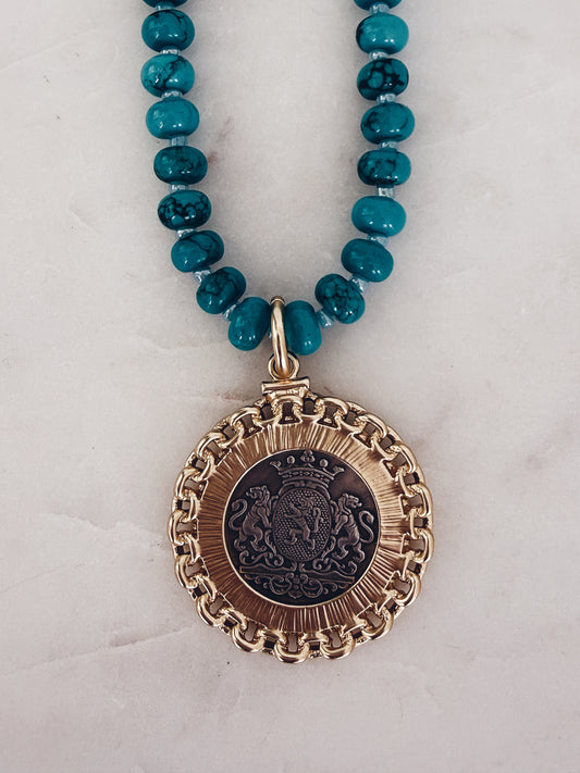 Turquoise Horse Medallion Necklace | Heritage Rider