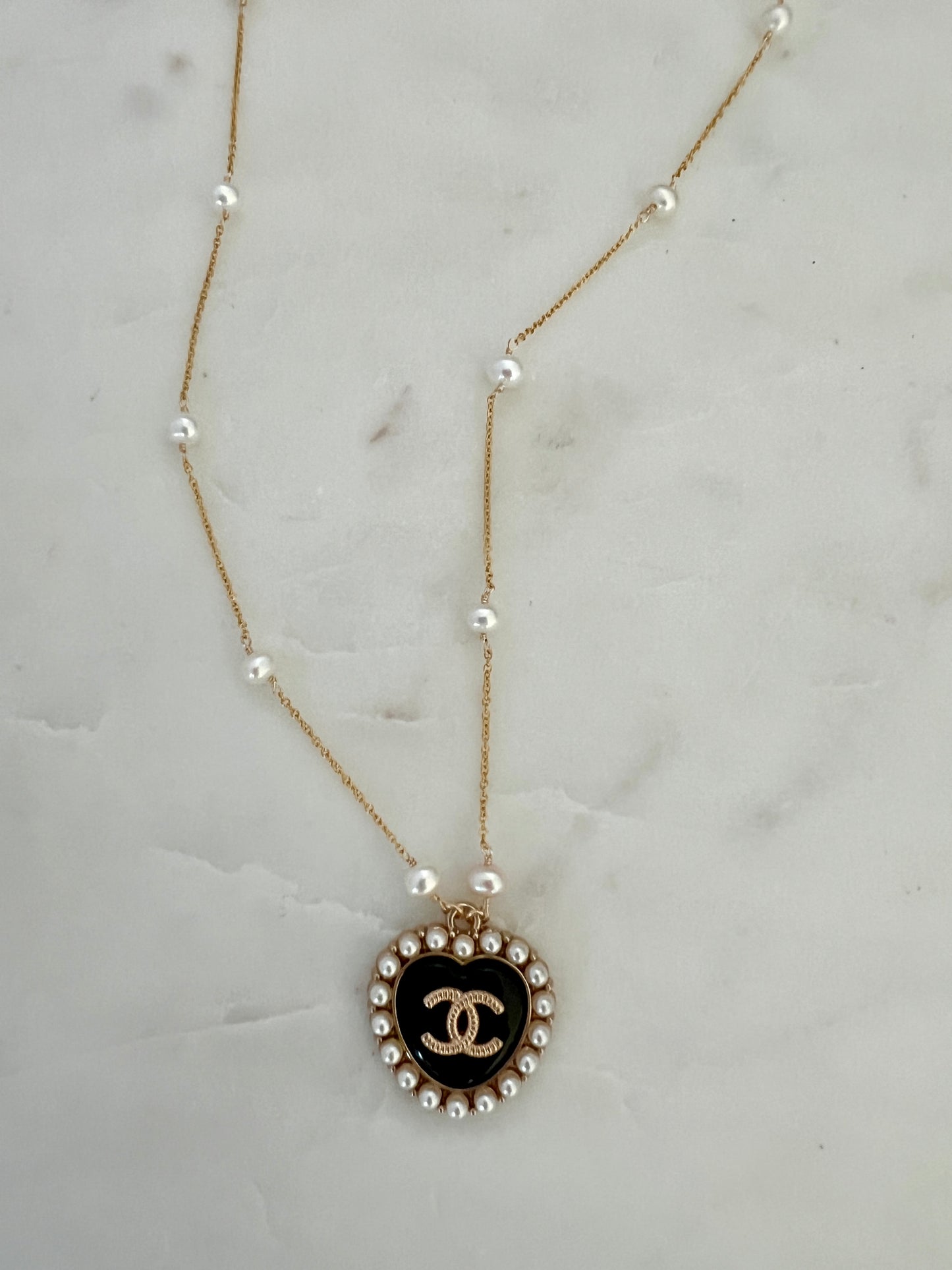 Repurposed Vintage Black Pearl Necklace