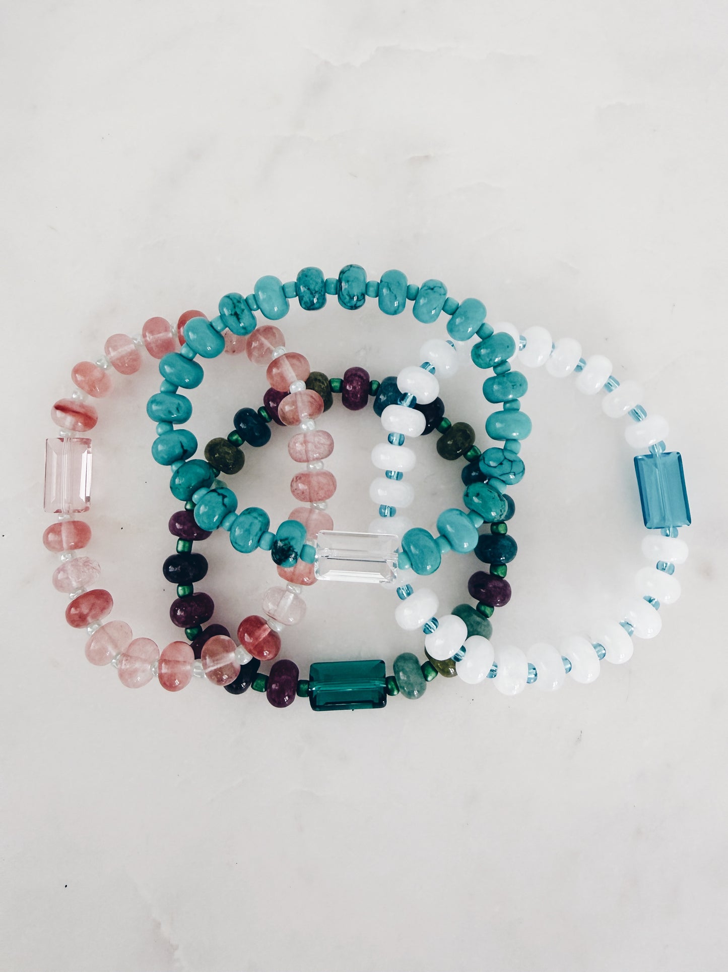 Prism Bracelet – Coastal Waters | Turquoise Gemstone Stretch Bracelet