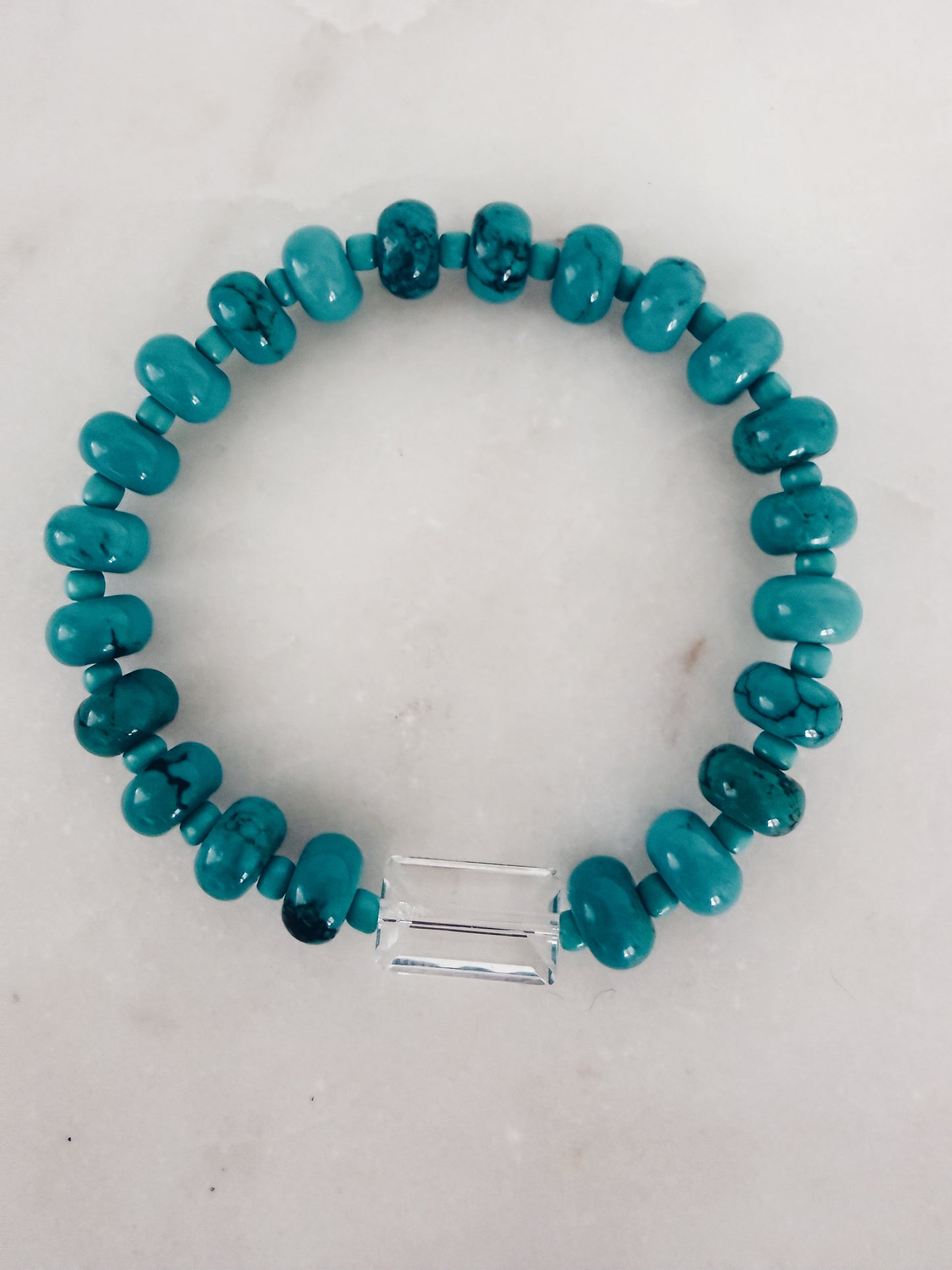 Prism Bracelet – Coastal Waters | Turquoise Gemstone Stretch Bracelet