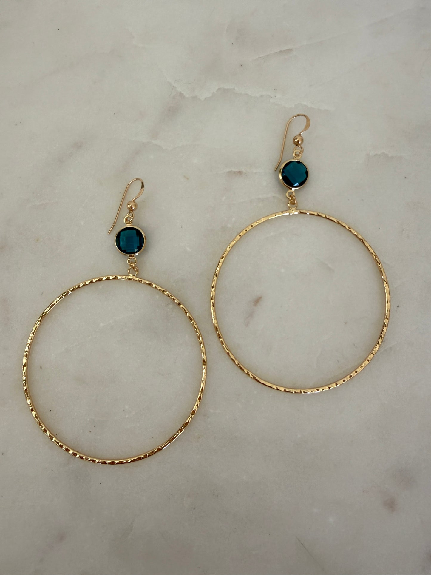 Luxe Gold CZ Hammered Hoop Earrings + More Colors