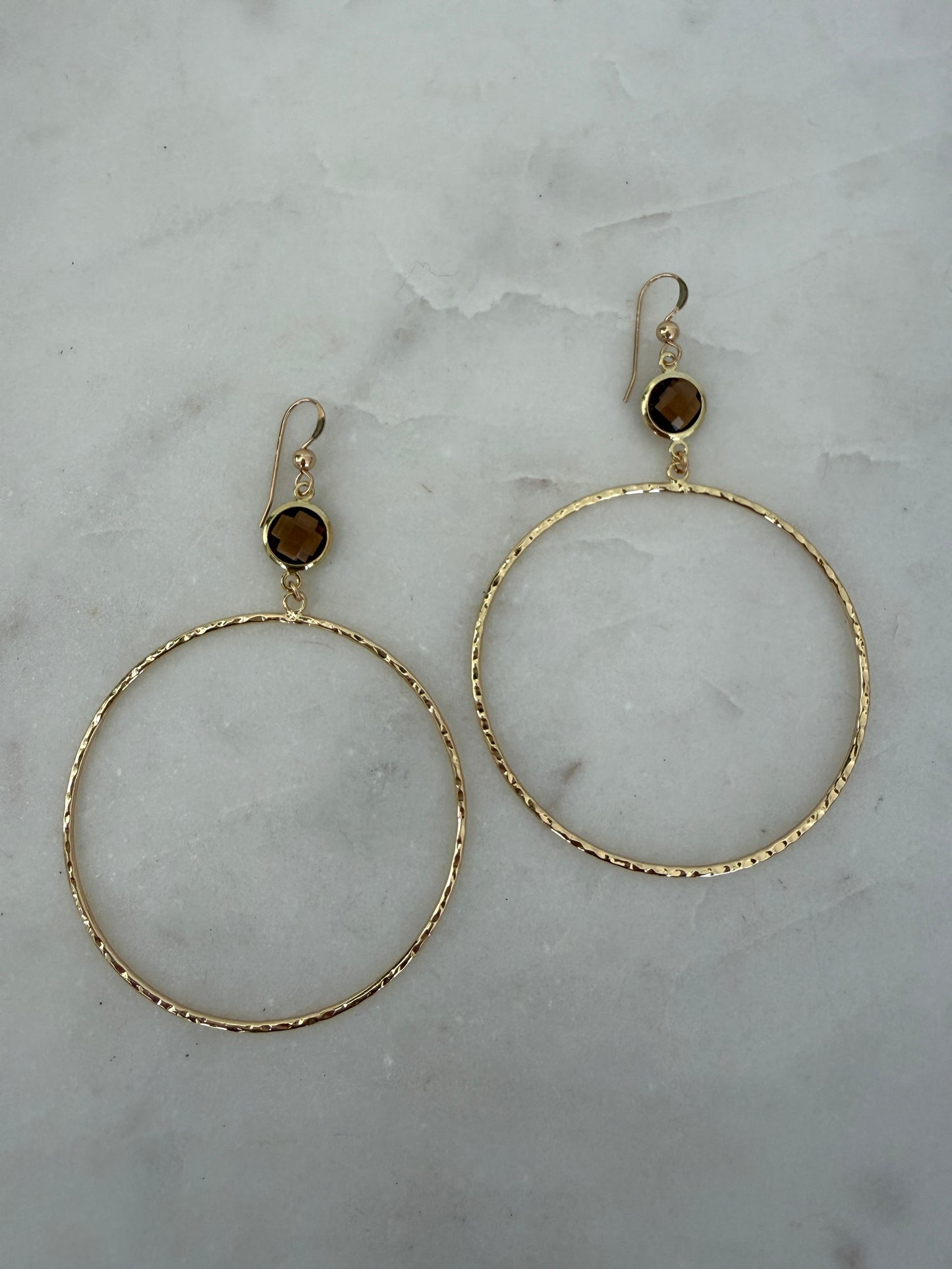 Luxe Gold CZ Hammered Hoop Earrings + More Colors