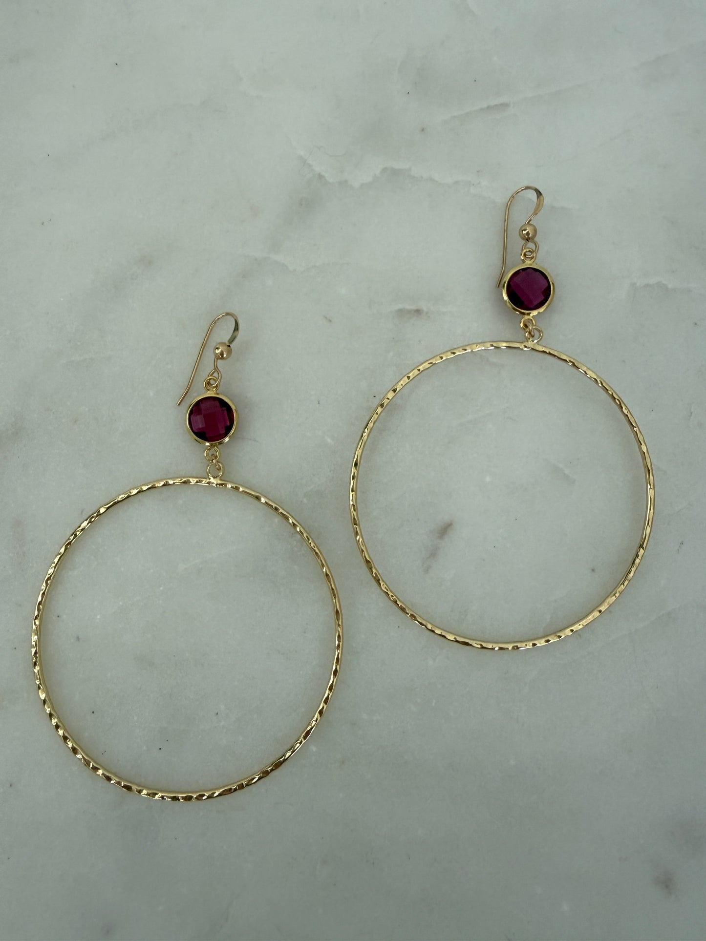 Luxe Gold CZ Hammered Hoop Earrings + More Colors