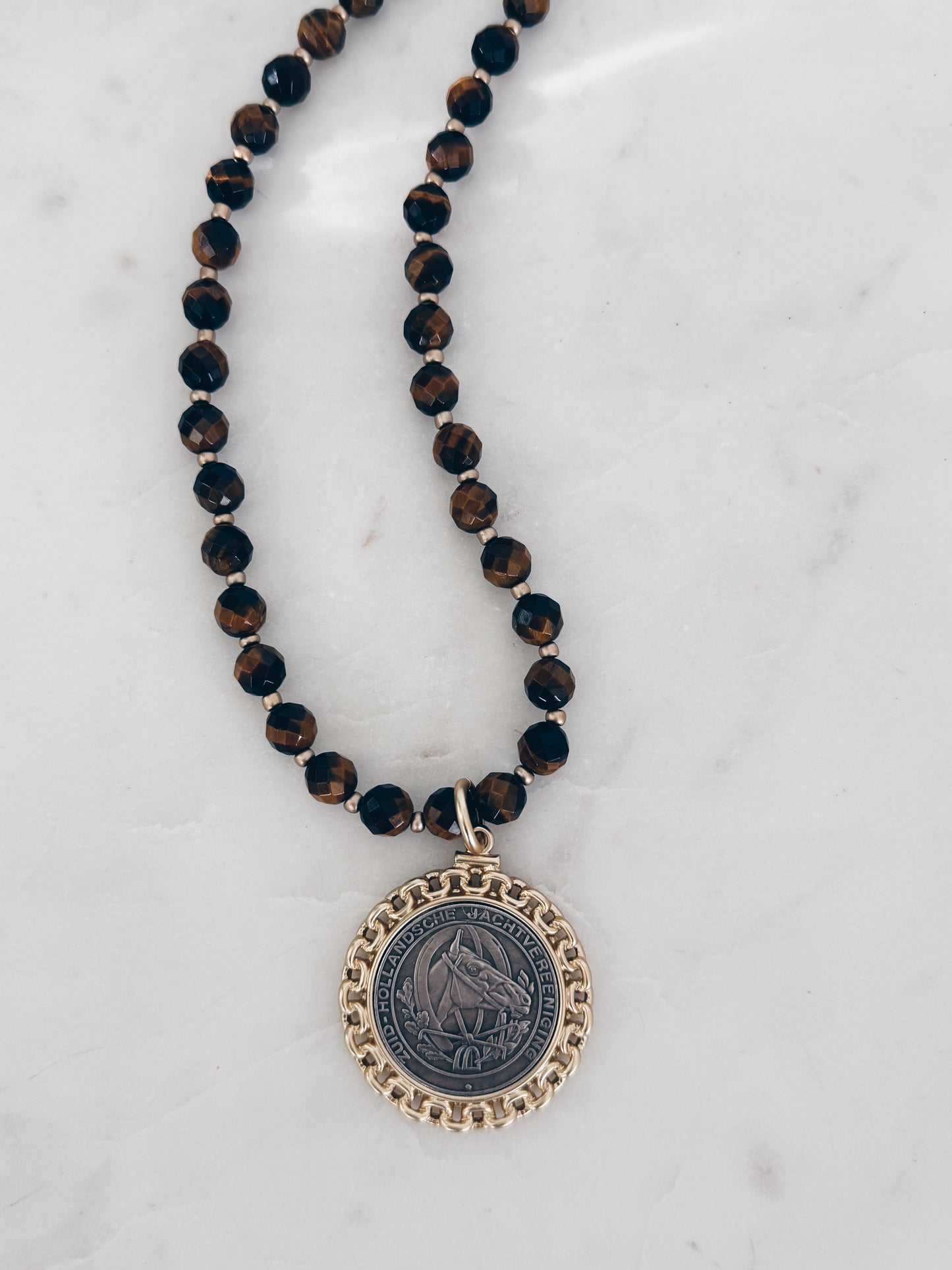 Tiger's Eye Horse Medallion Necklace | Heritage Rider