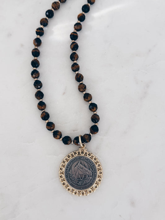 Tiger's Eye Horse Medallion Necklace | Heritage Rider