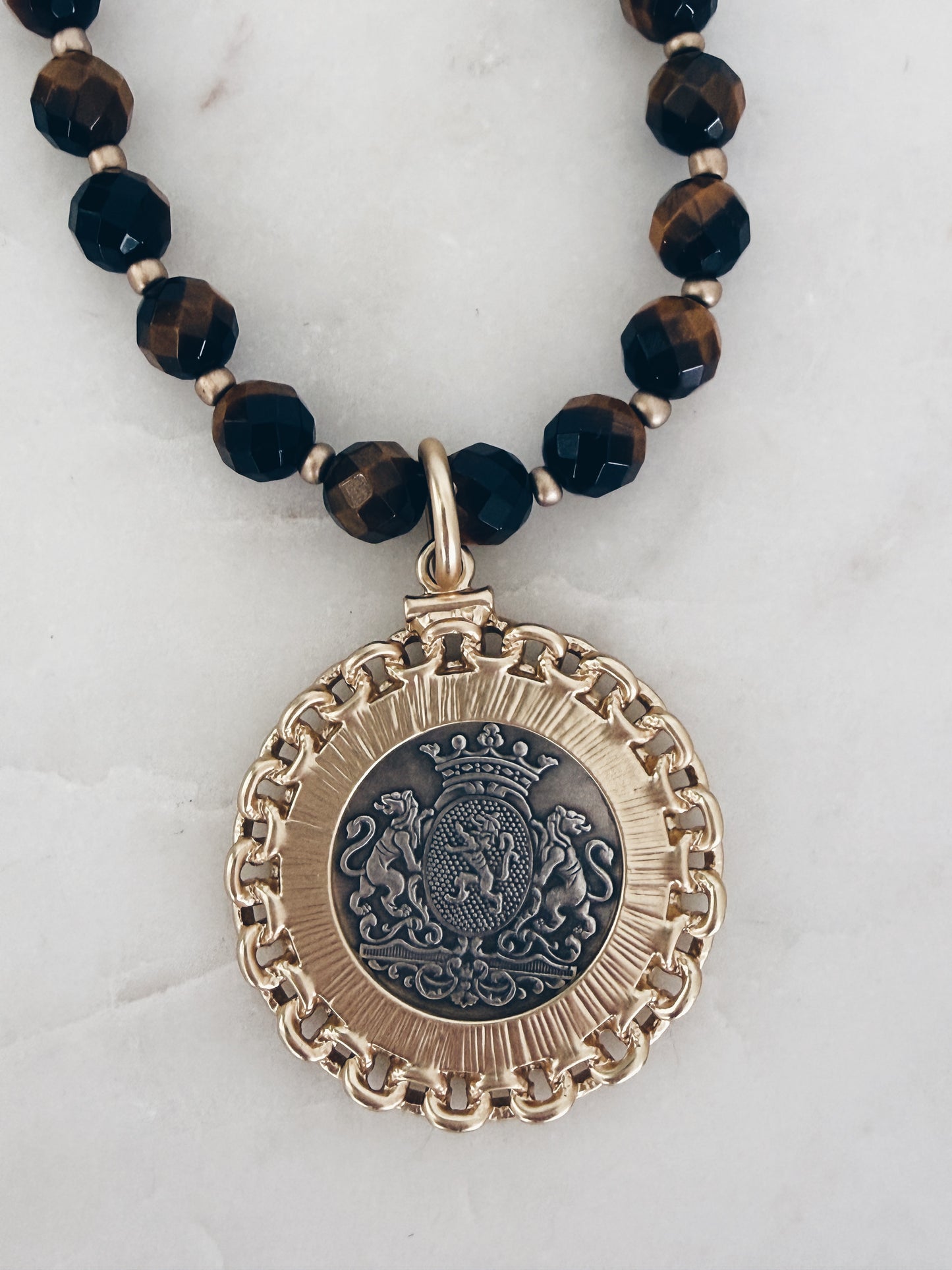 Tiger's Eye Horse Medallion Necklace | Heritage Rider