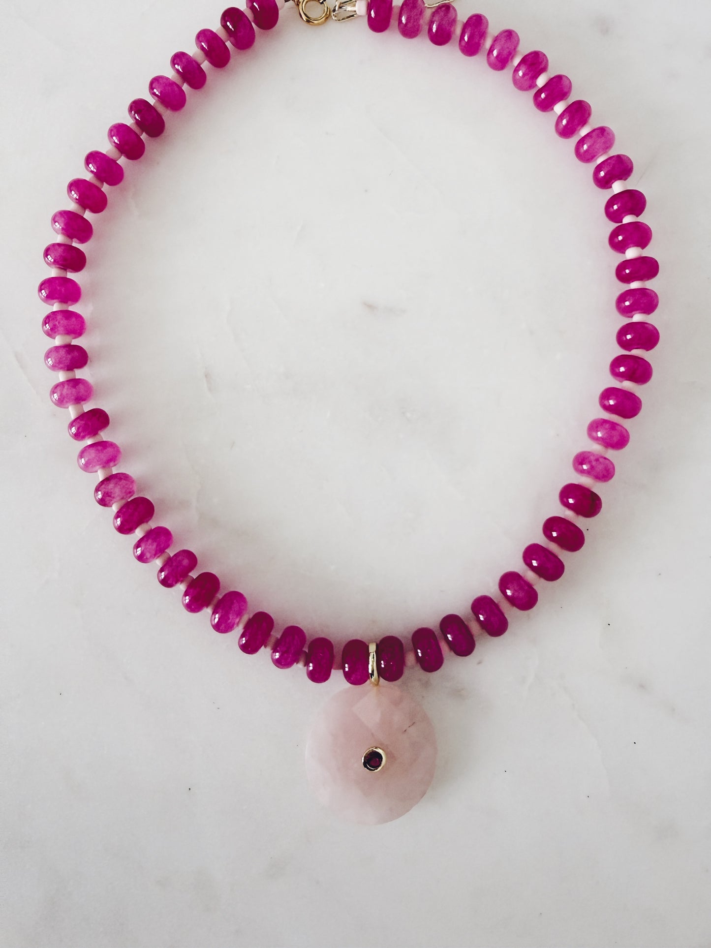 Rosé Gemstone Pendant Necklace | Coastal Gem Collection