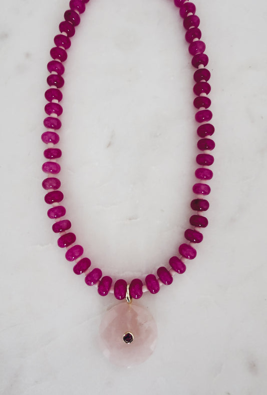 Rosé Gemstone Pendant Necklace | Coastal Gem Collection