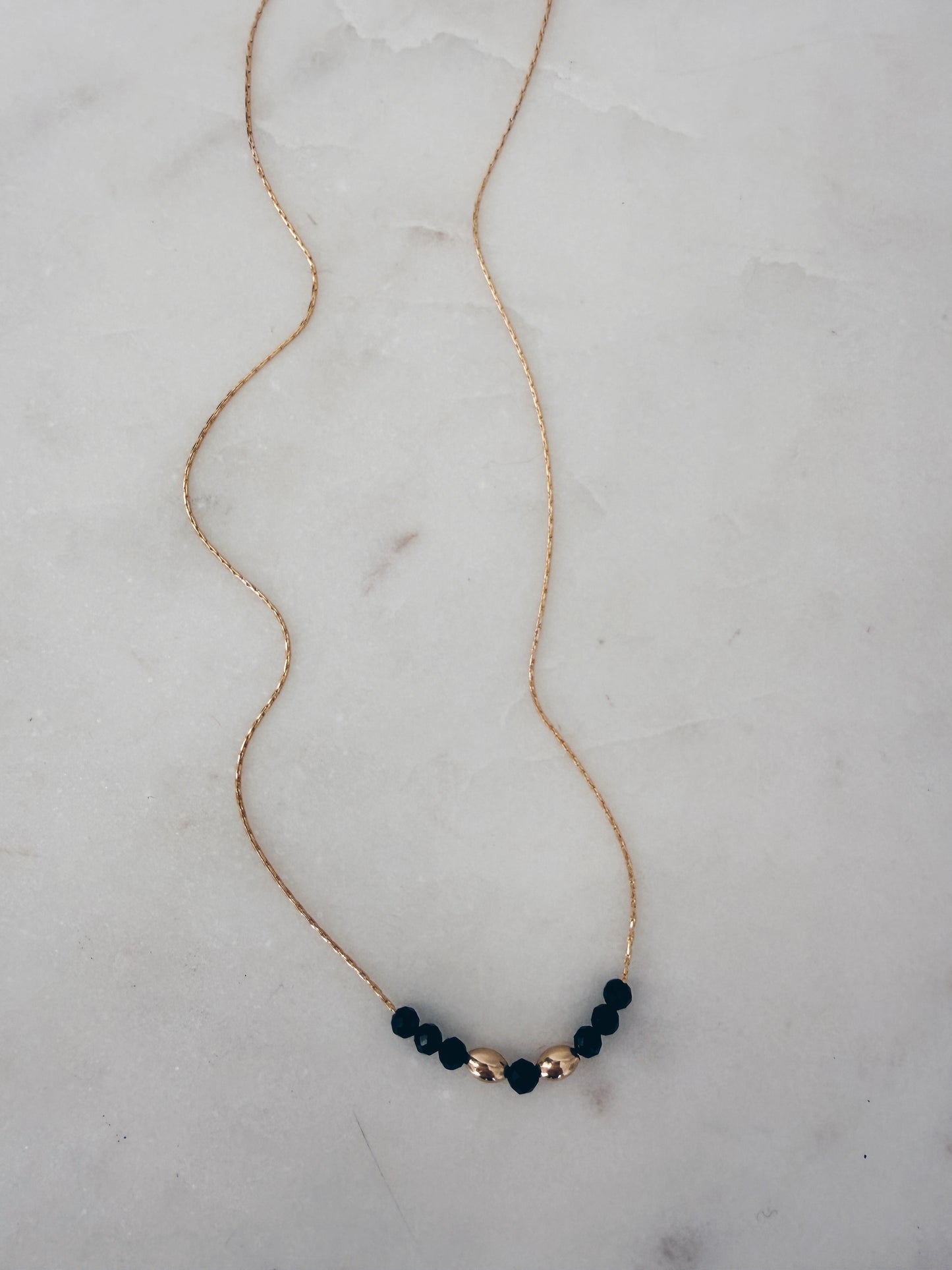 14k Gold Filled Dainty Silk Chain Necklace w/Gemstones + More Options