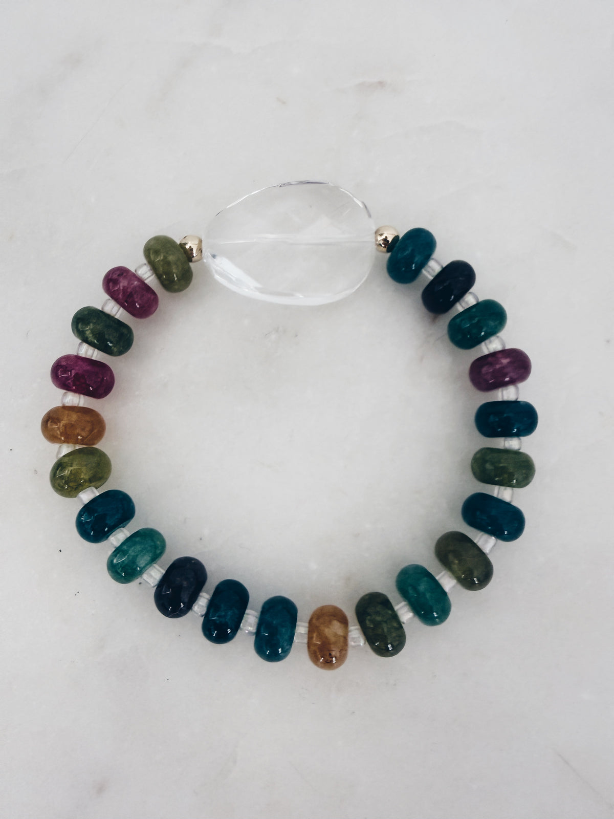 Faceted Crystal Quartz Gemstone Bracelet + More Options