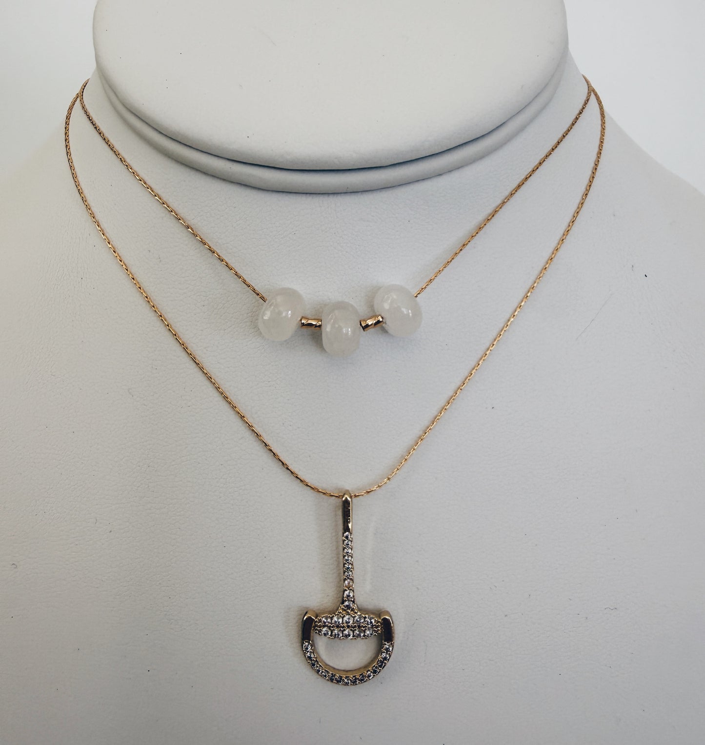 Horsebit Charm Necklace in 14K Gold Filled with Pavé CZ Pendant