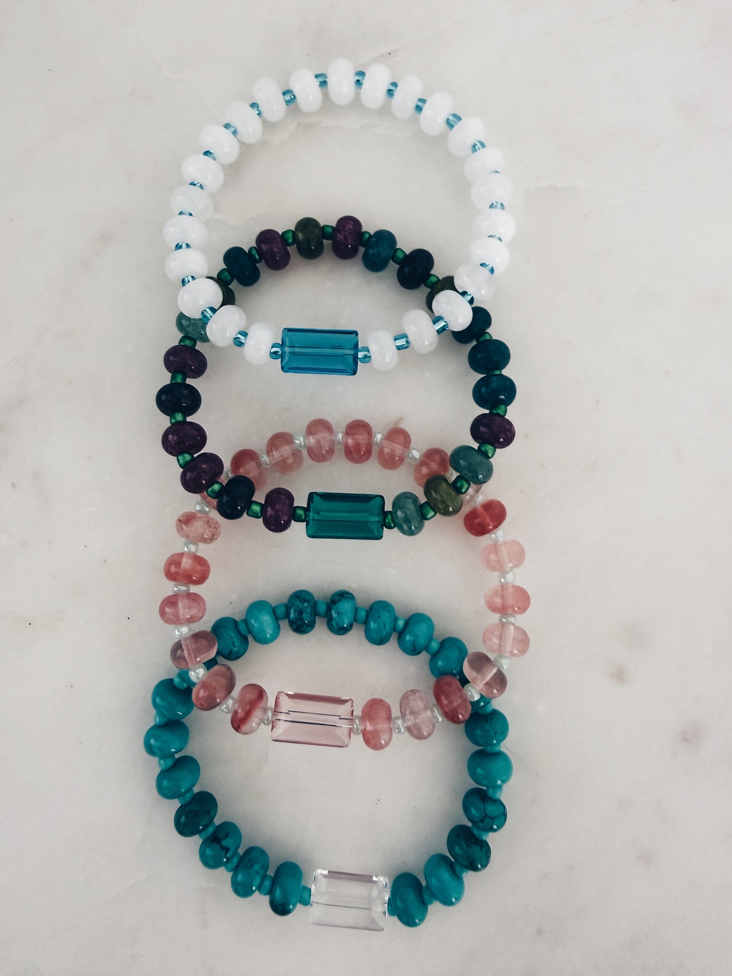 Prism Bracelet – Rose Glow | Strawberry Quartz Stretch Bracelet