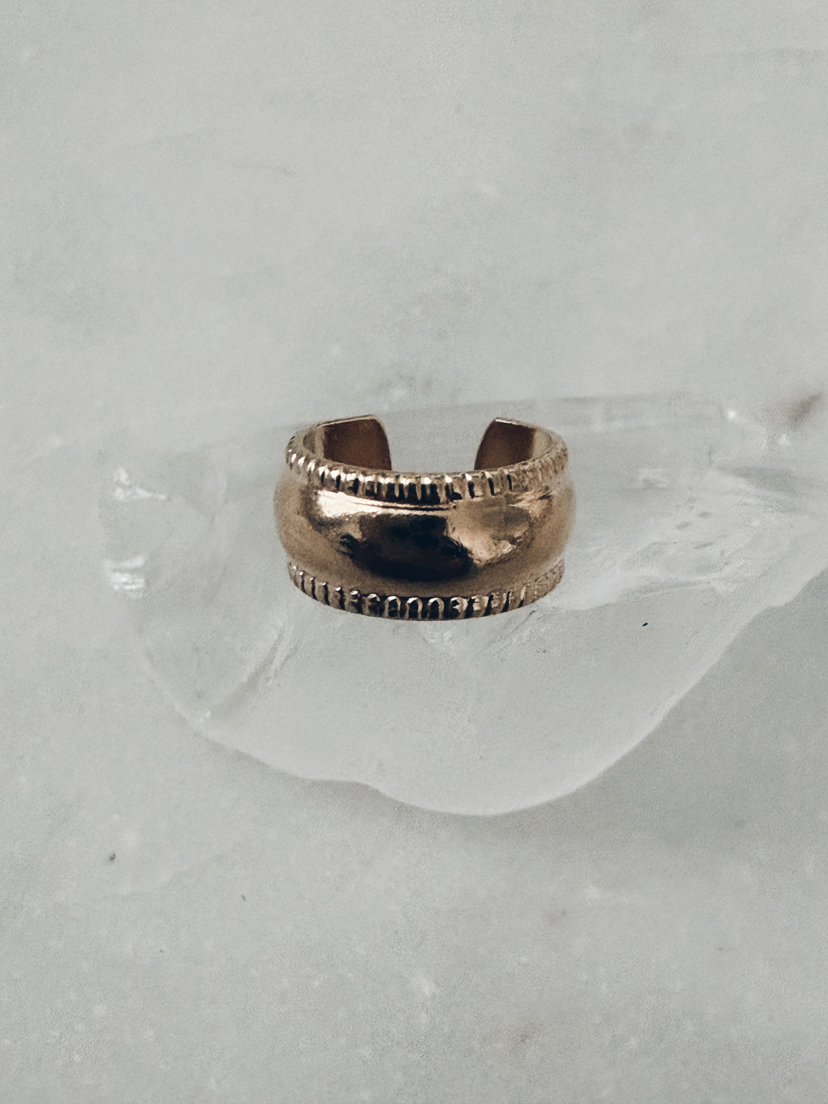 14k Gold Filled Textured Ridge Ear Cuff