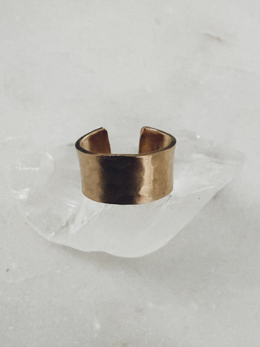 14k Gold Filled Wide Hammered Ear Cuff