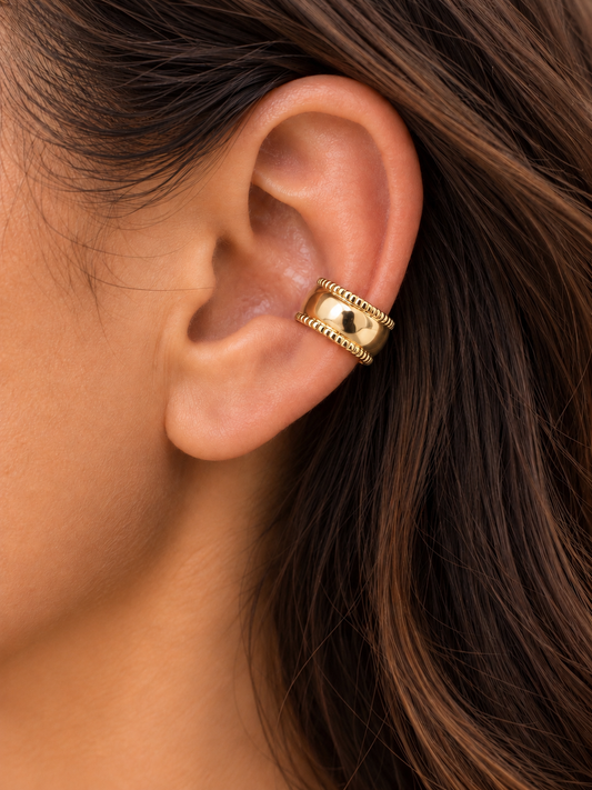 14k Gold Filled Textured Ridge Ear Cuff