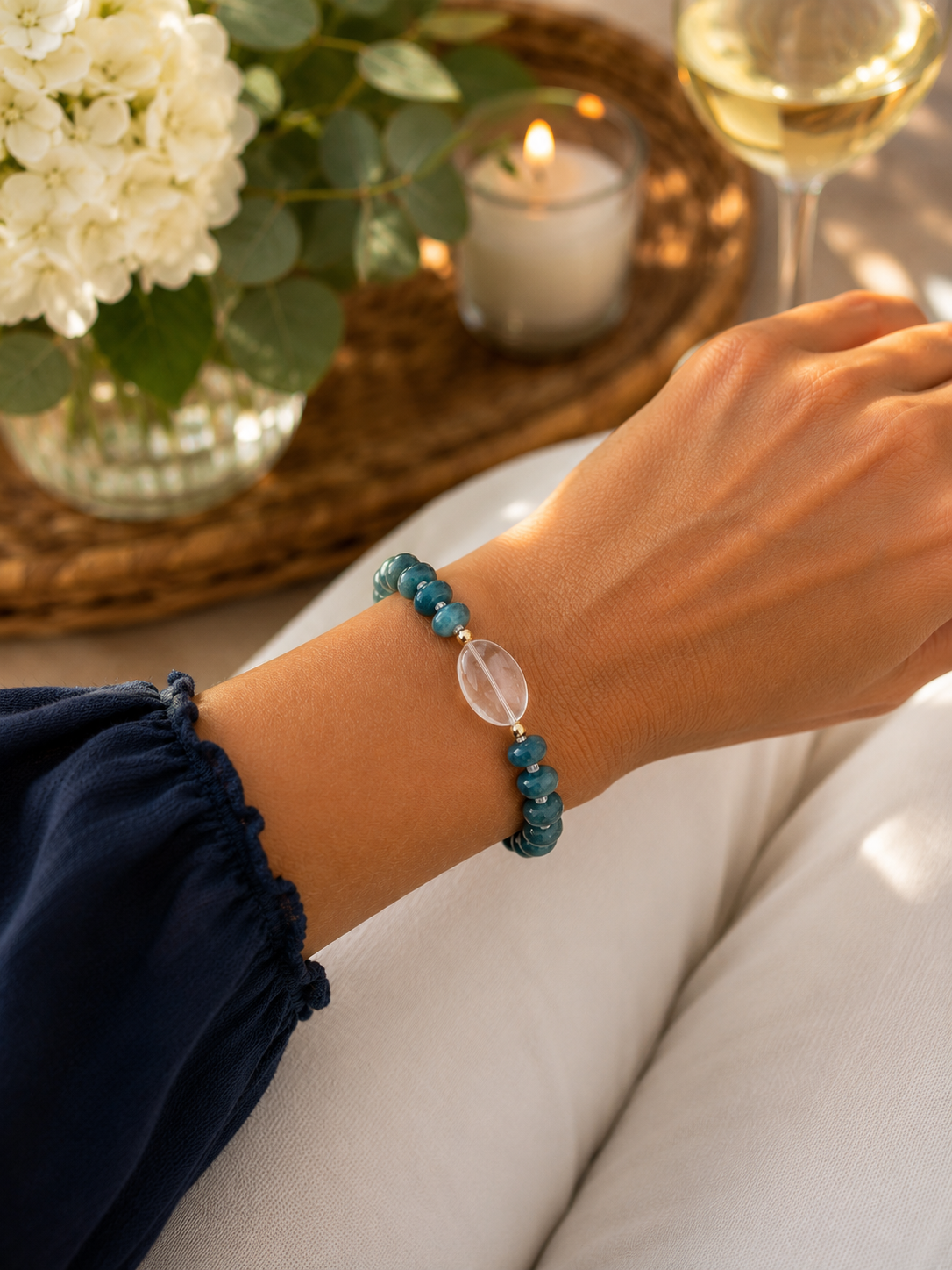 Faceted Crystal Quartz Gemstone Bracelet + More Options