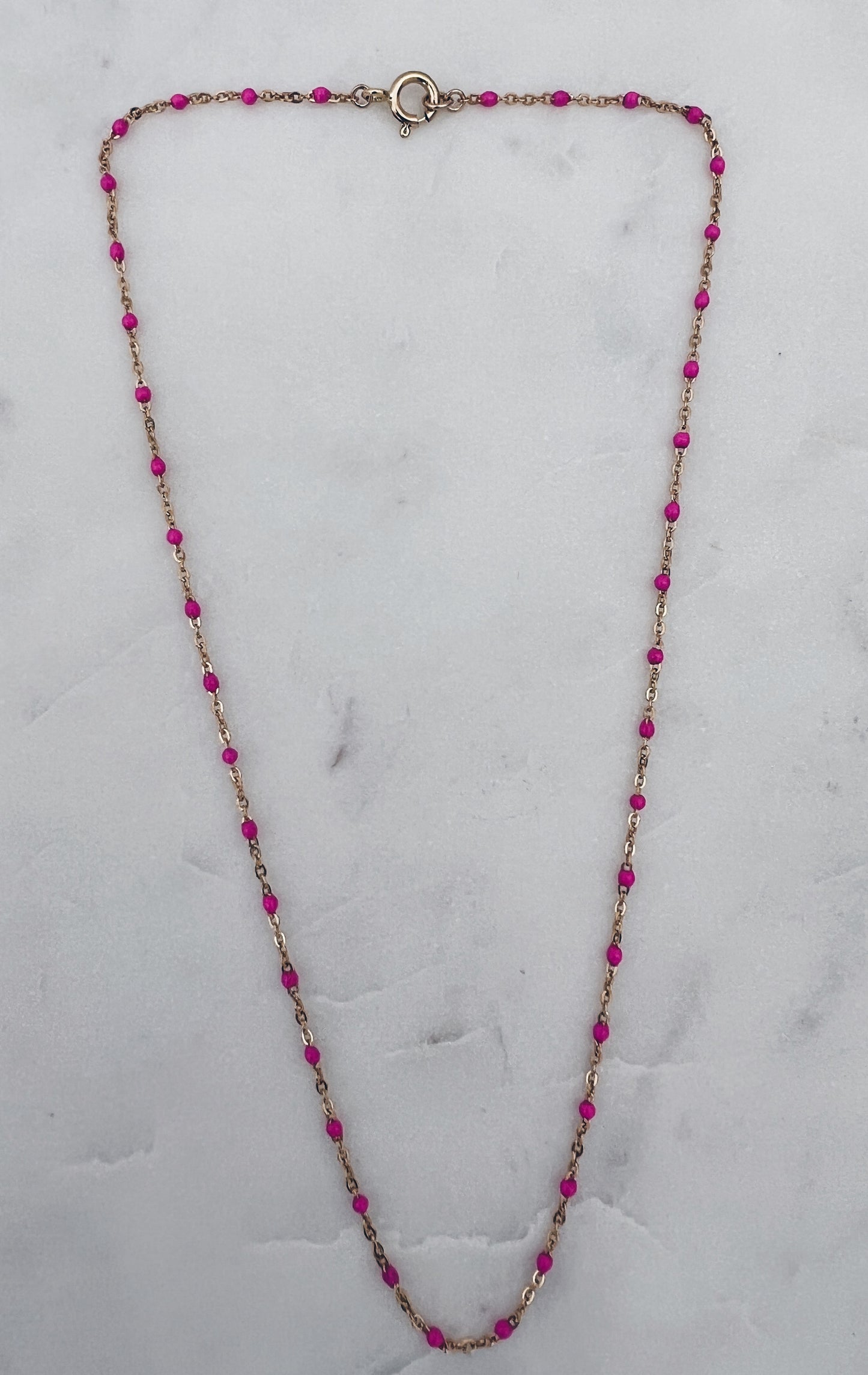 14k Gold Filled Dotted Enamel Bead Necklace + More Colors