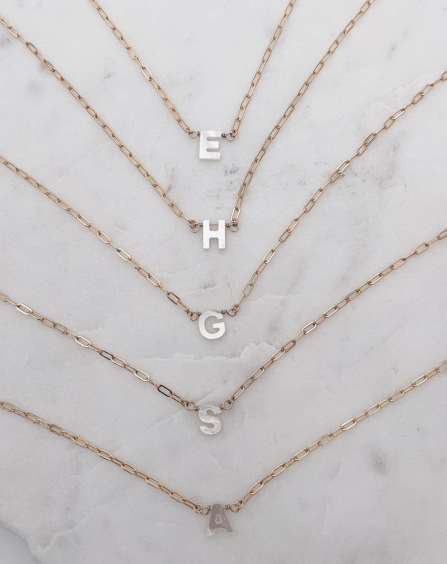 Mother of Pearl Initial Necklace + More Options