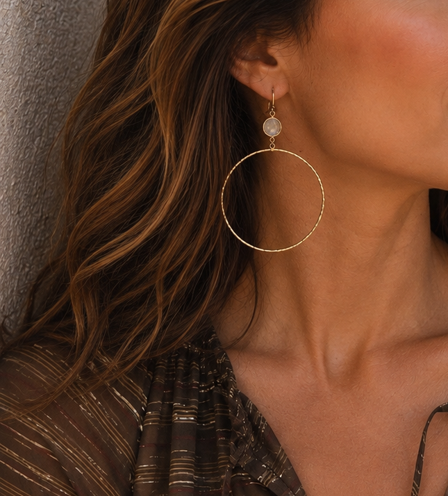 Luxe Gold CZ Hammered Hoop Earrings + More Colors