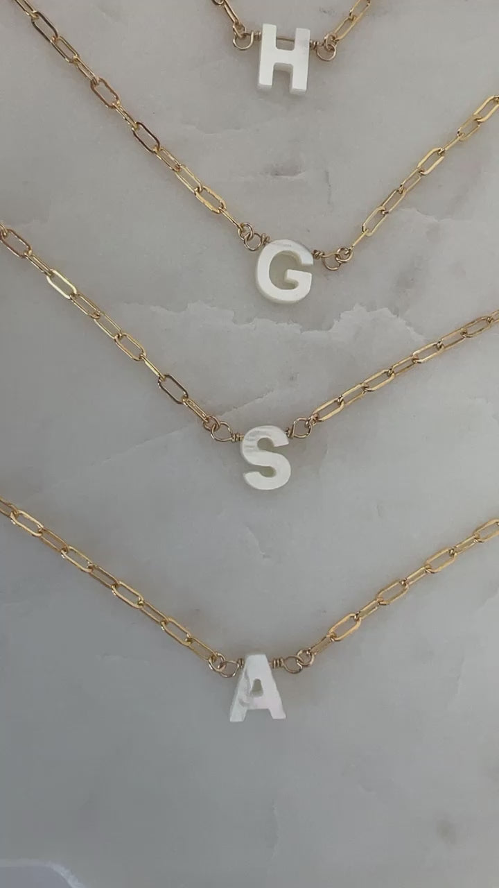 Buy Gold Mother of Pearl Initial Letter Square Personalized Necklace  Alphabet Antitarnish Waterproof Hypoallergenic Christmas Gift for Her  Online in India - Etsy