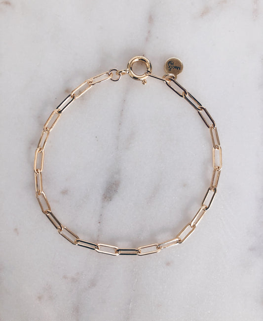 14k Gold Filled Long Link Chain Bracelet + More Options