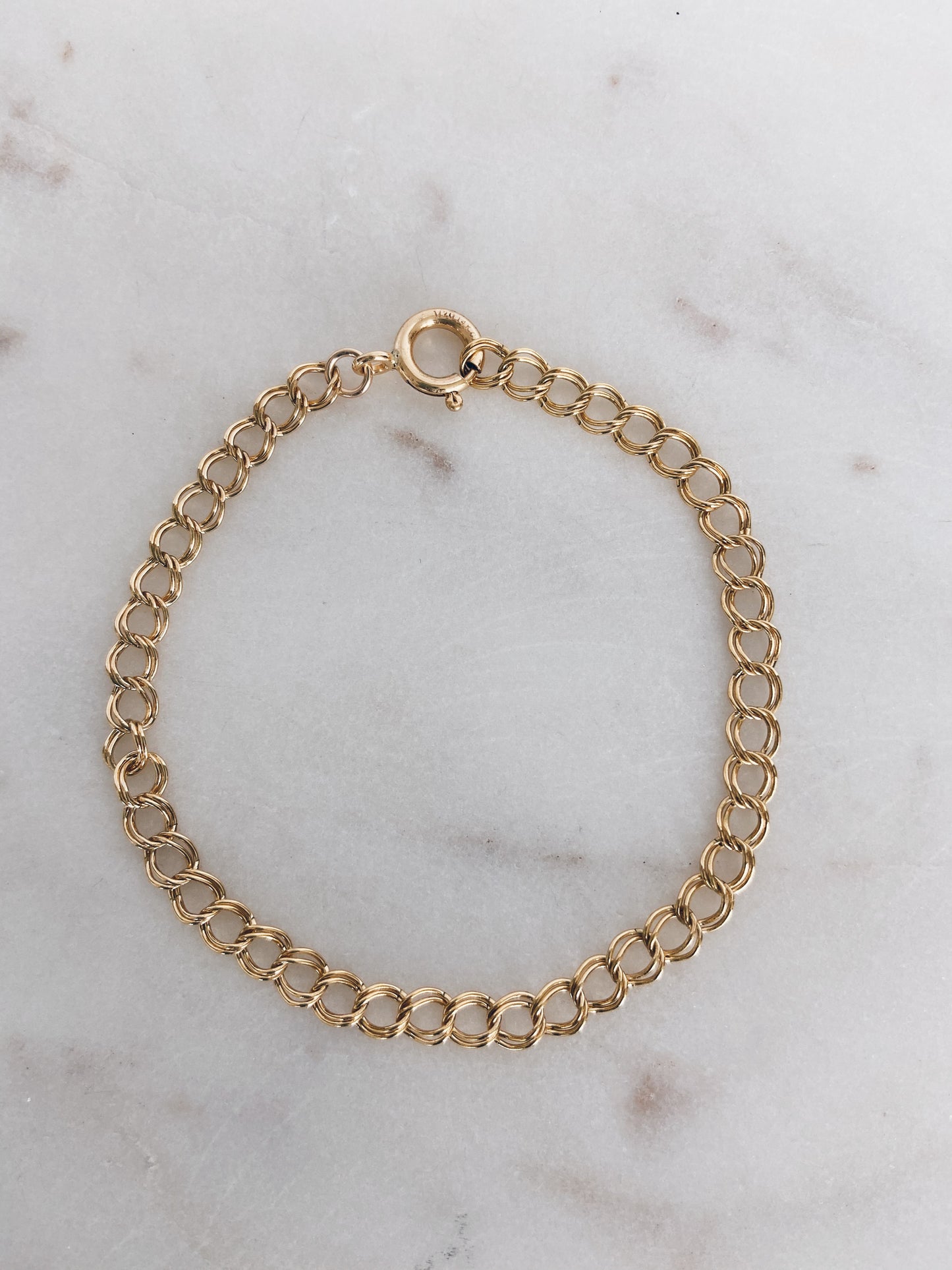14k Gold Filled Double Curb Chain Bracelet