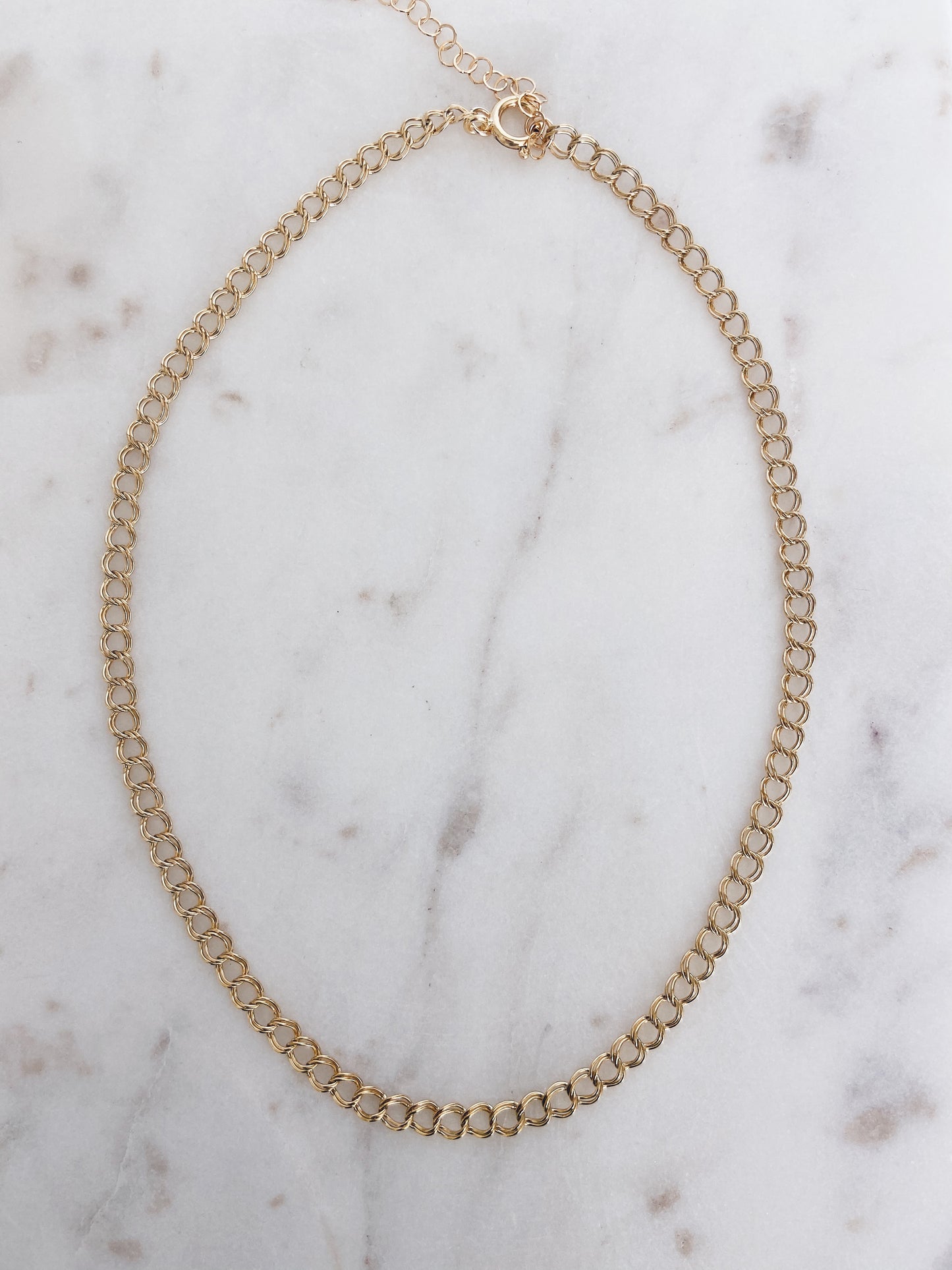 14k Gold Filled Double Curb Chain Necklace