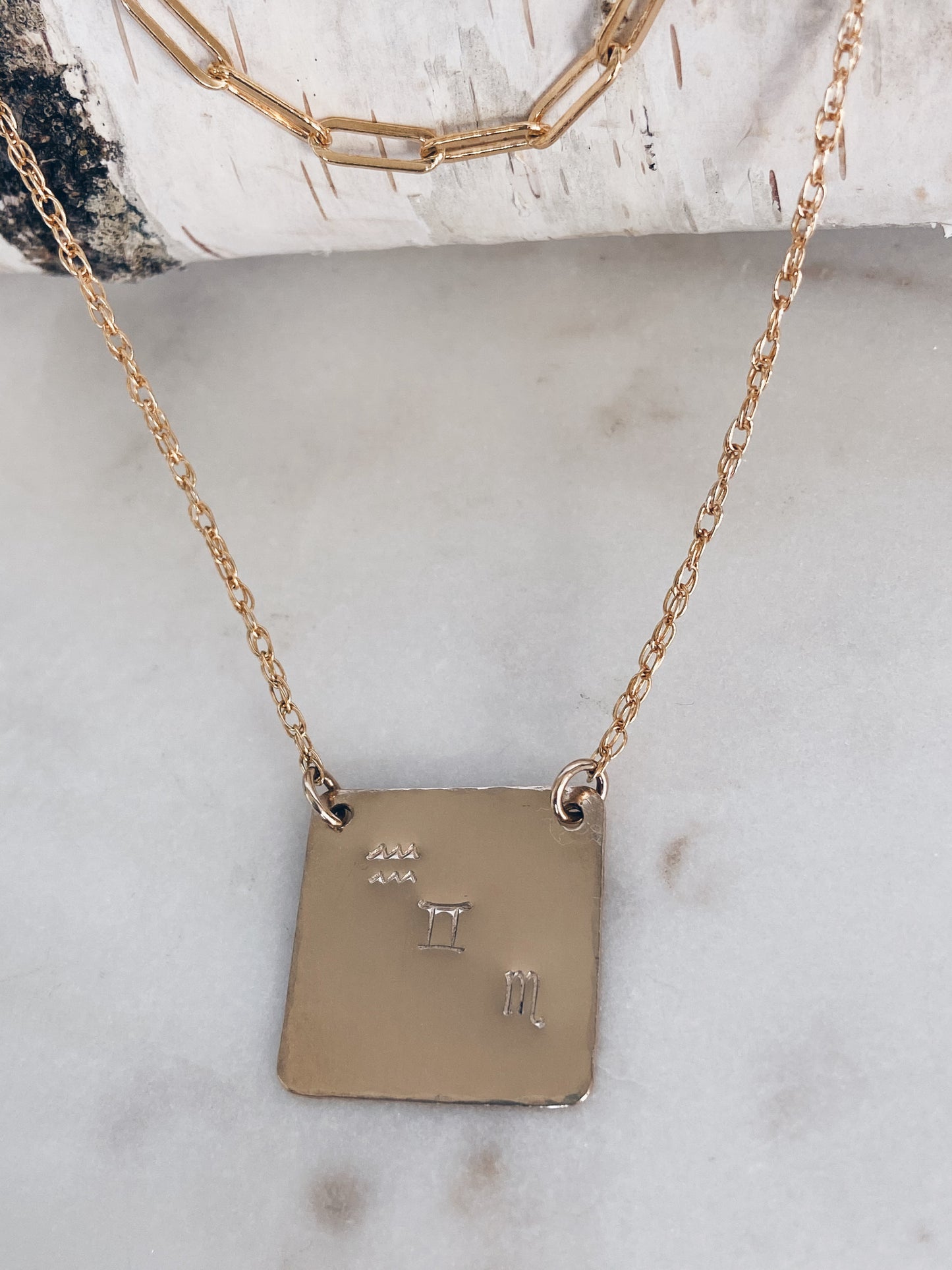 Personalized Square Charm Necklace