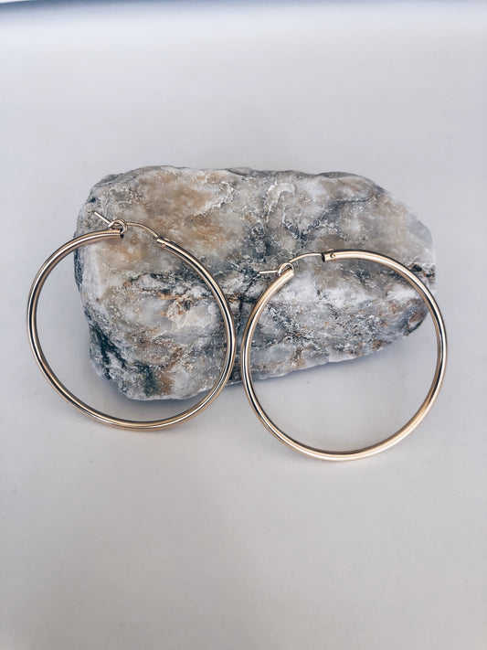 Extra Large Thin Hollow Hoops