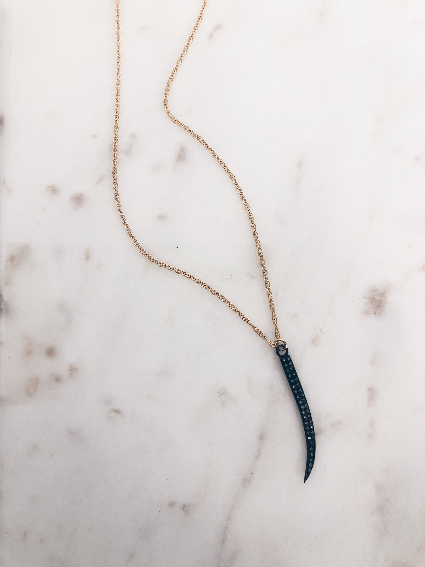 Genuine Diamond Horn Necklace