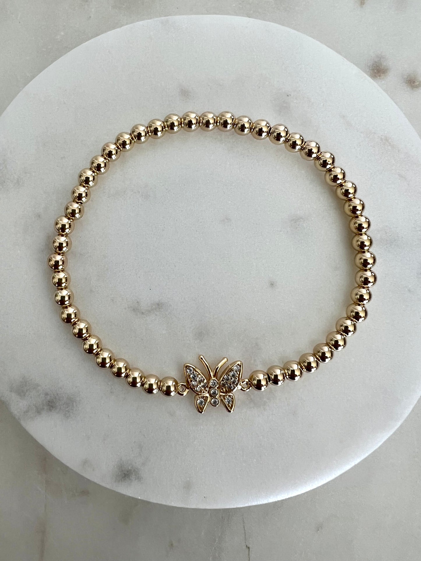 CZ Butterfly Beaded Bracelet