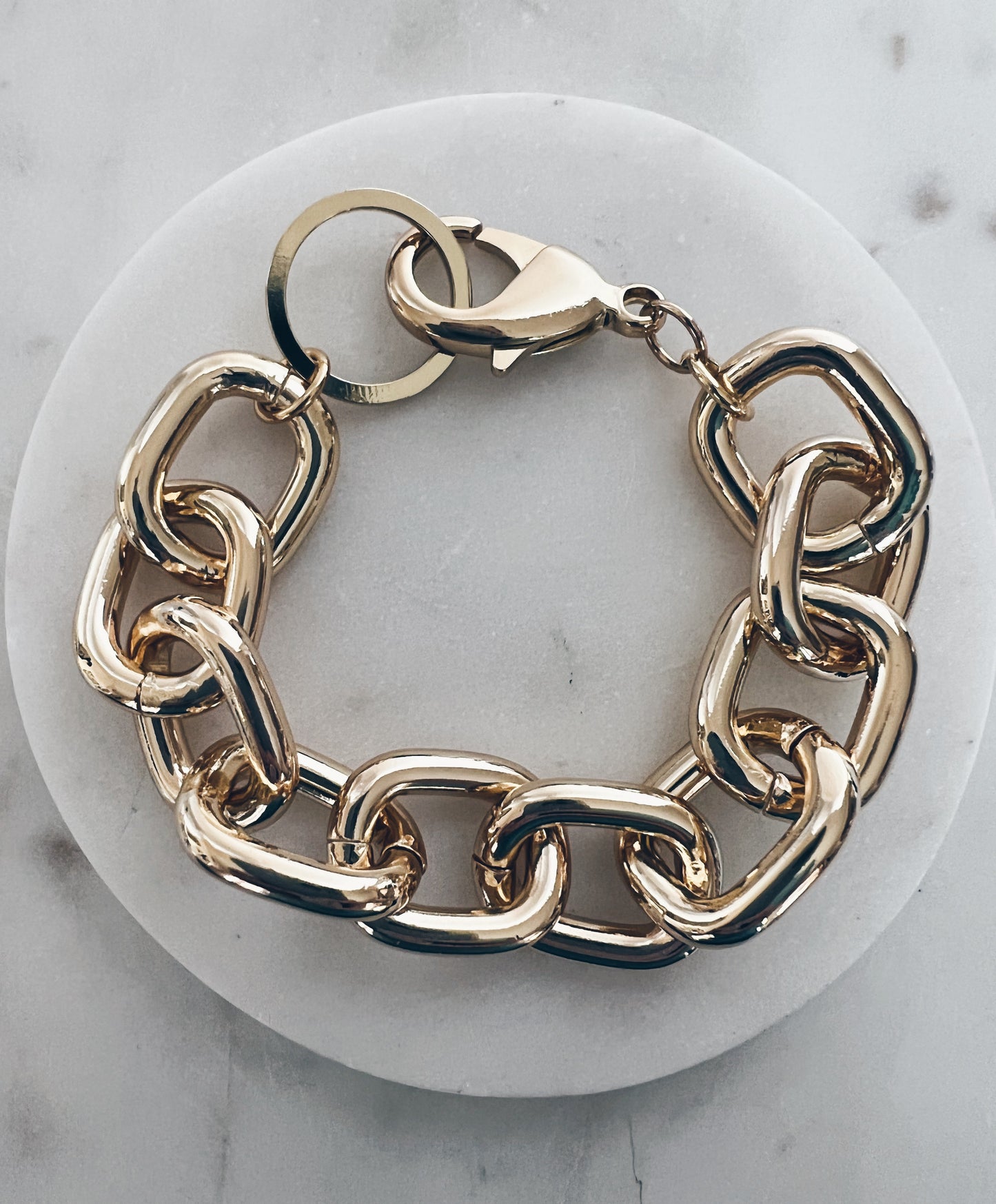 Mega Gold Square Chain Bracelet