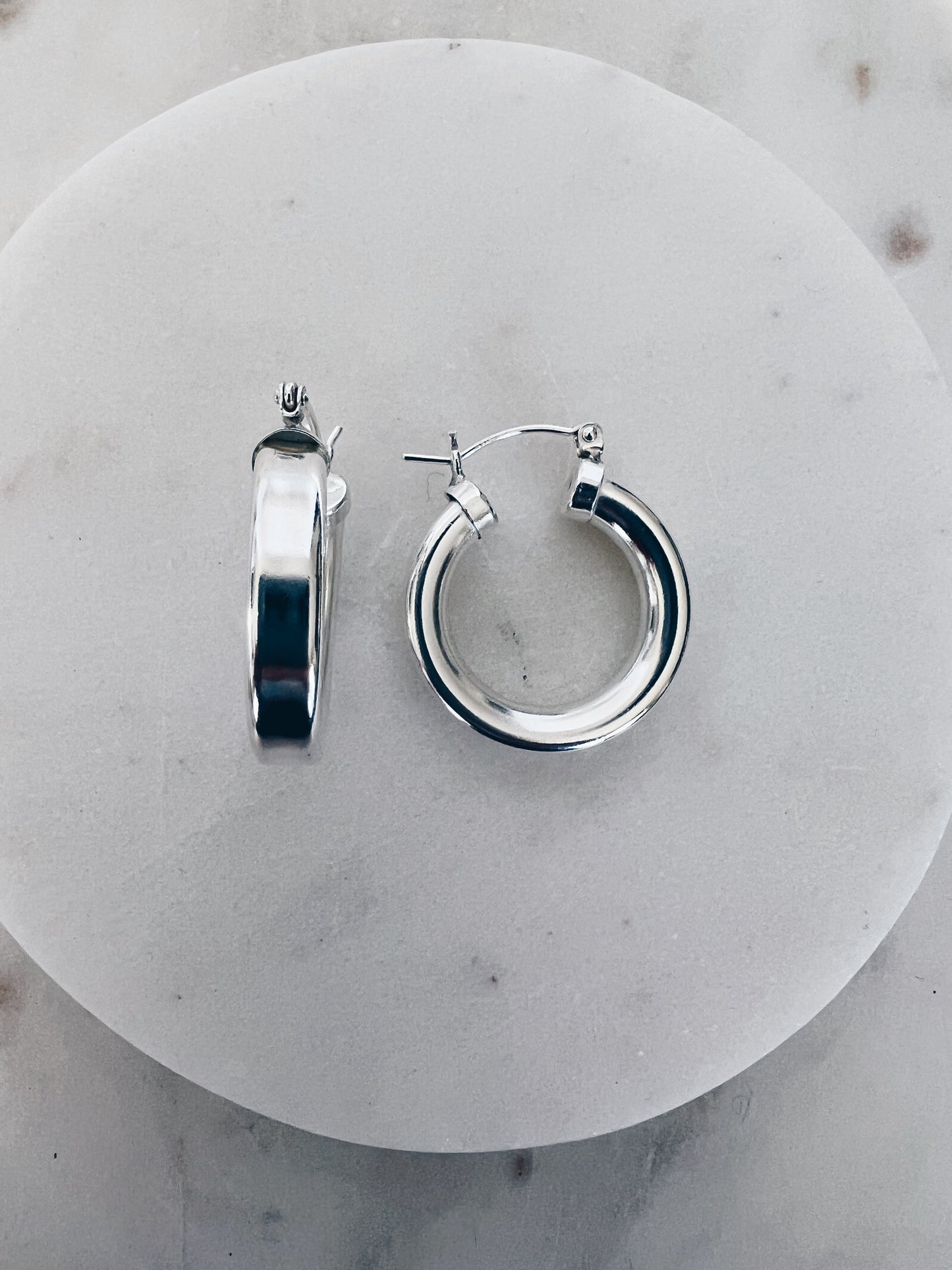 Sterling Silver Chunky Hollow Hoops