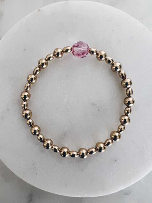 14k Gold Filled Crystal Birthstone Bracelet