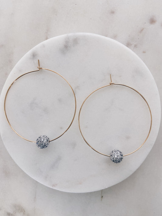 14k Gold Filled and Sterling Silver Pave Hoops