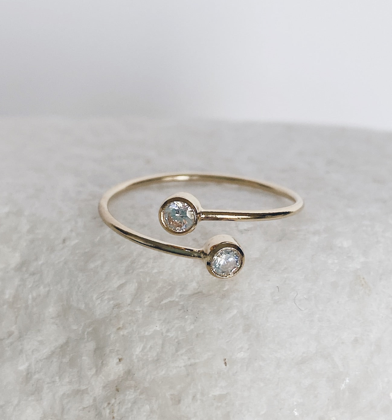 14k Gold Filled Double CZ Ring