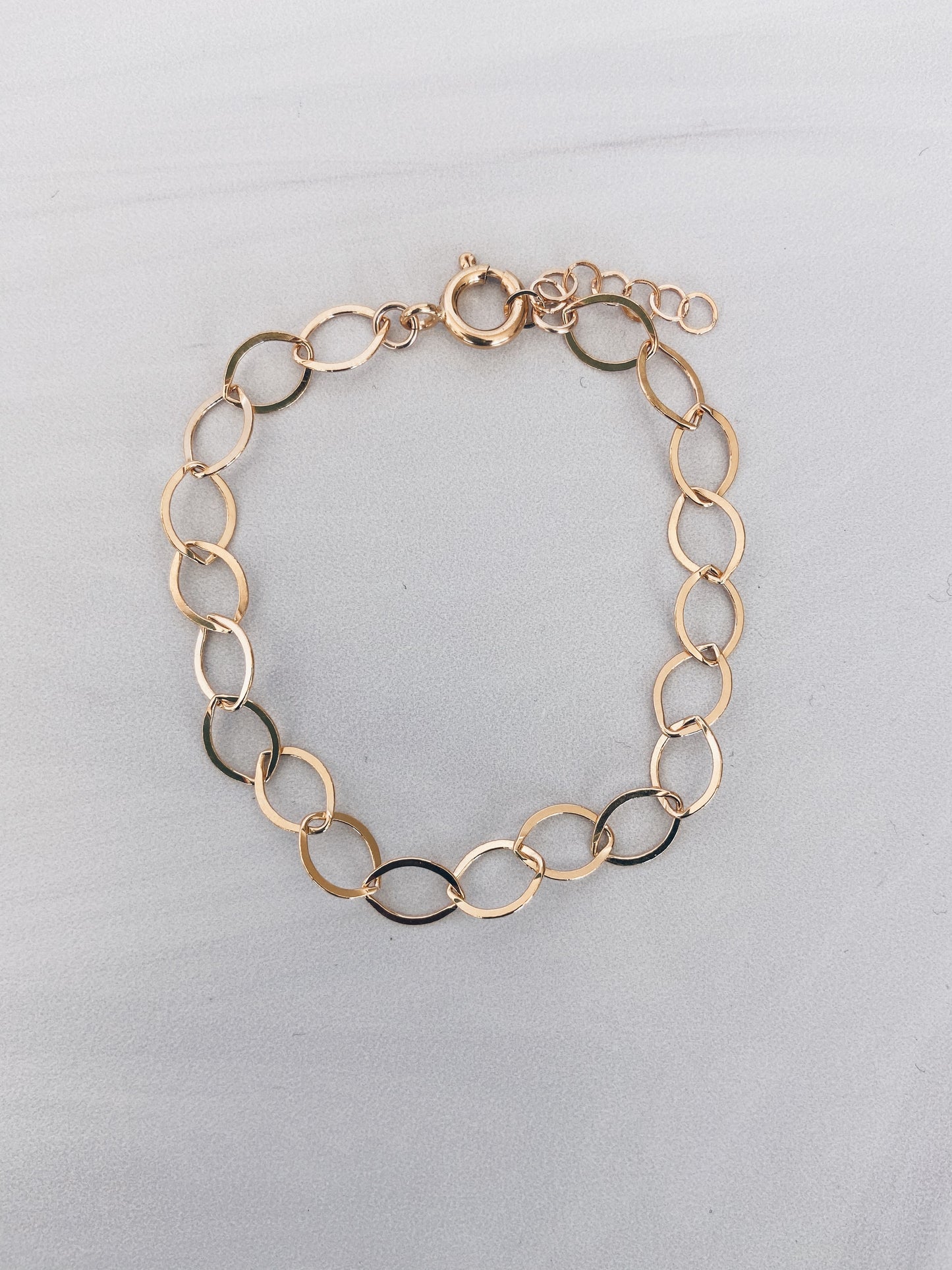 Flat Oval Link Chain Bracelet